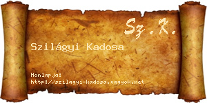 Szilágyi Kadosa névjegykártya