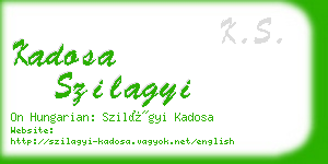 kadosa szilagyi business card